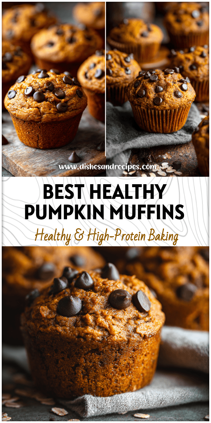 Healthy Pumpkin Chocolate Chip Muffins with Applesauce