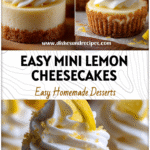Small Lemon Cheesecake topped with creamy lemon vanilla topping in individual cups.