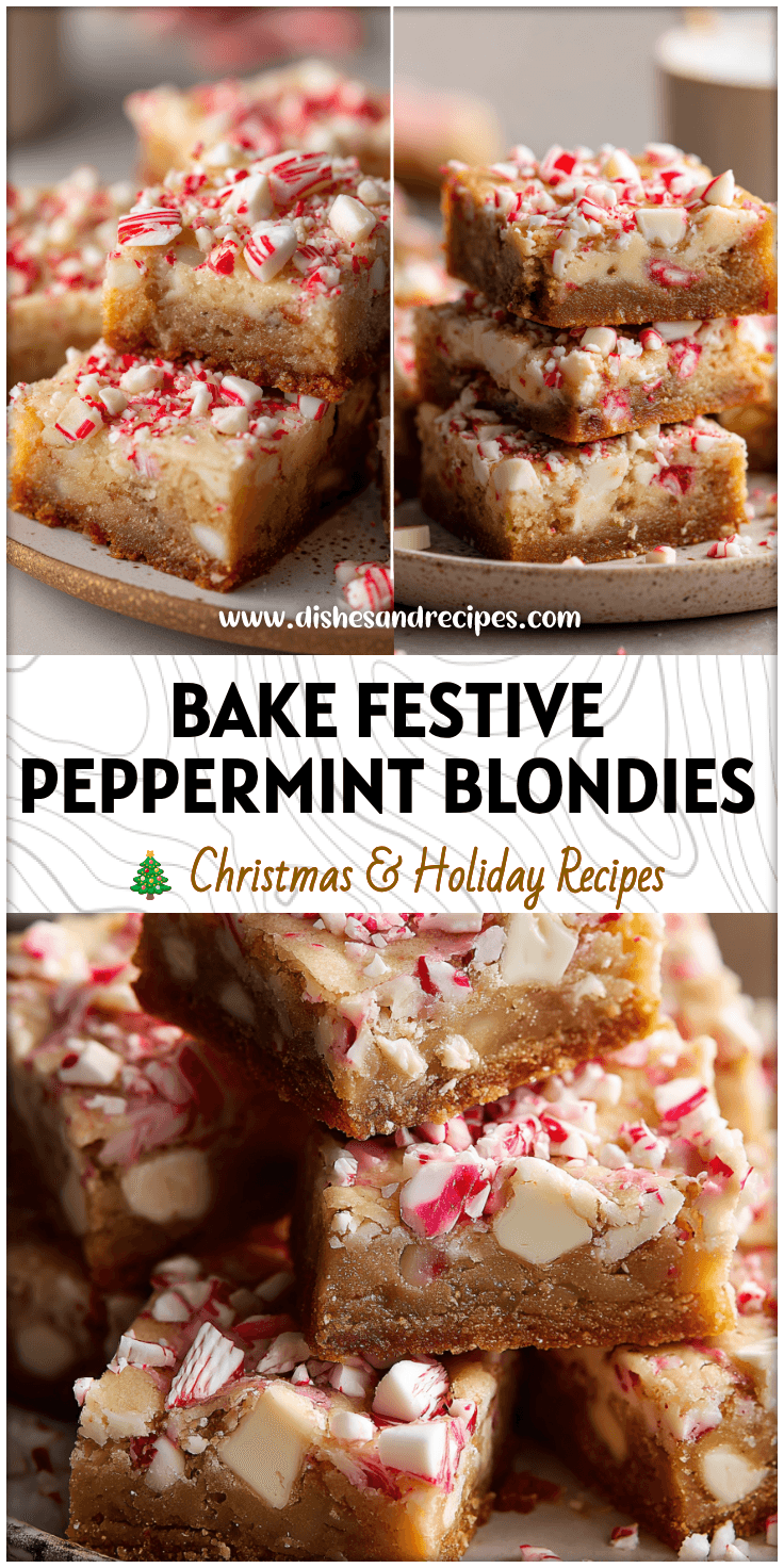 Peppermint White Chocolate Blondies | Chewy Christmas Cookie Delight 4 Peppermint White Chocolate Blondies Chewy Christmas Cookie Delight