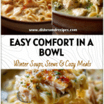 Quick Homemade Ramen Meal: Crockpot Chicken Parmesan Soup Twist 5 Creamy crockpot chicken parmesan soup served with ramen noodles and herbs in a cozy bowl.