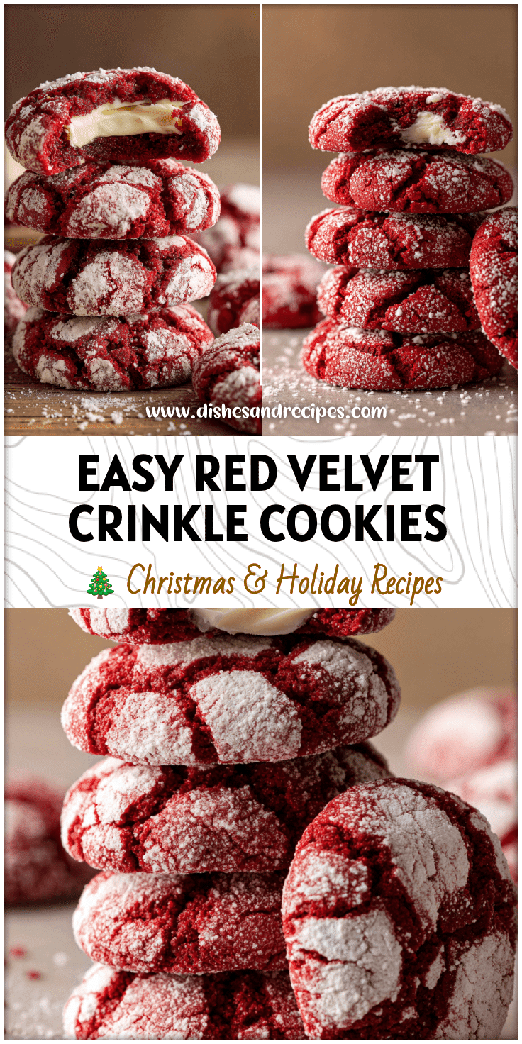 Red Velvet Crinkle Cookies From Cake Mix with Cream Cheese