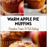 Soft Apple Pie Muffins with Cinnamon Apple Flavor 5 Close-up of Apple Pie Muffins topped with Cinnamon Apples and sugar dusting on a neutral background.
