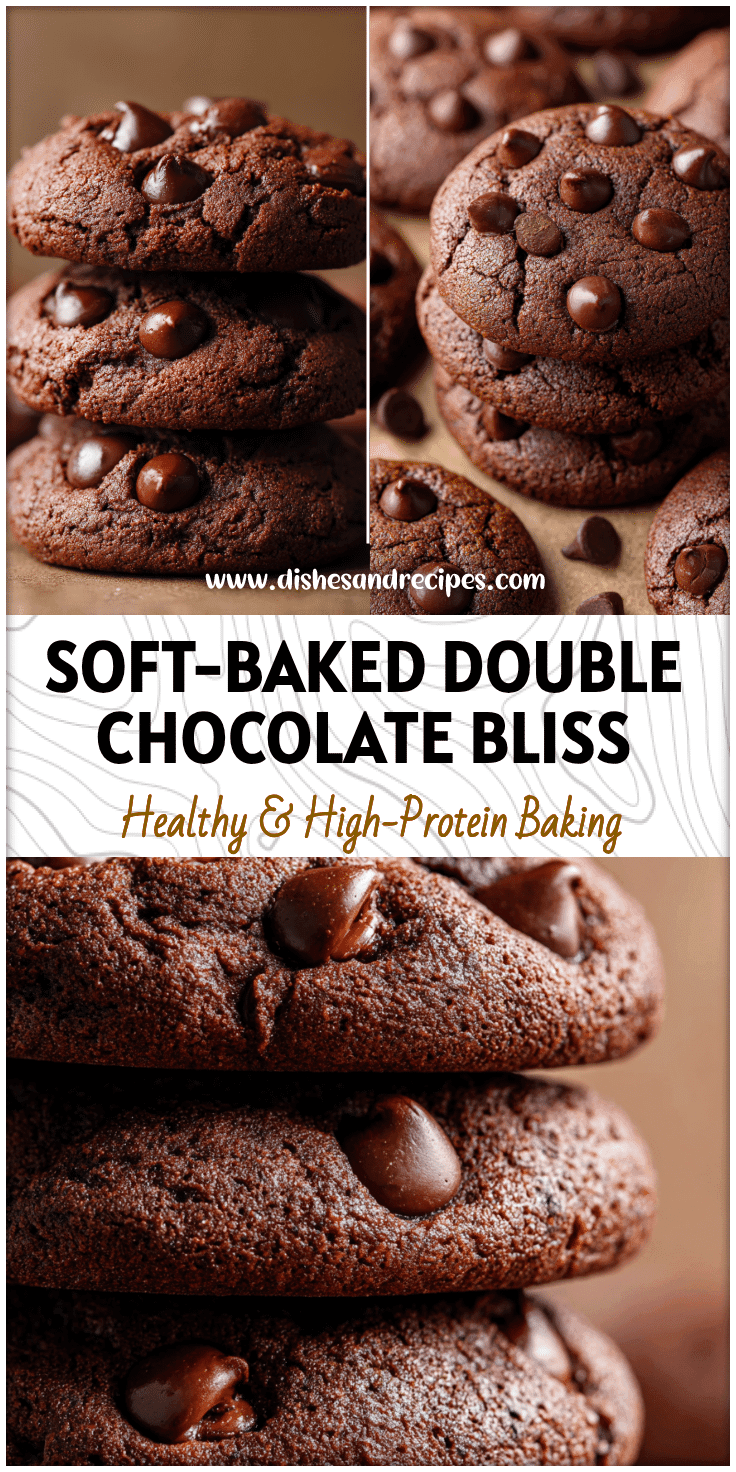 Soft Baked Double Chocolate Protein Cookies Vegan Dessert Treat