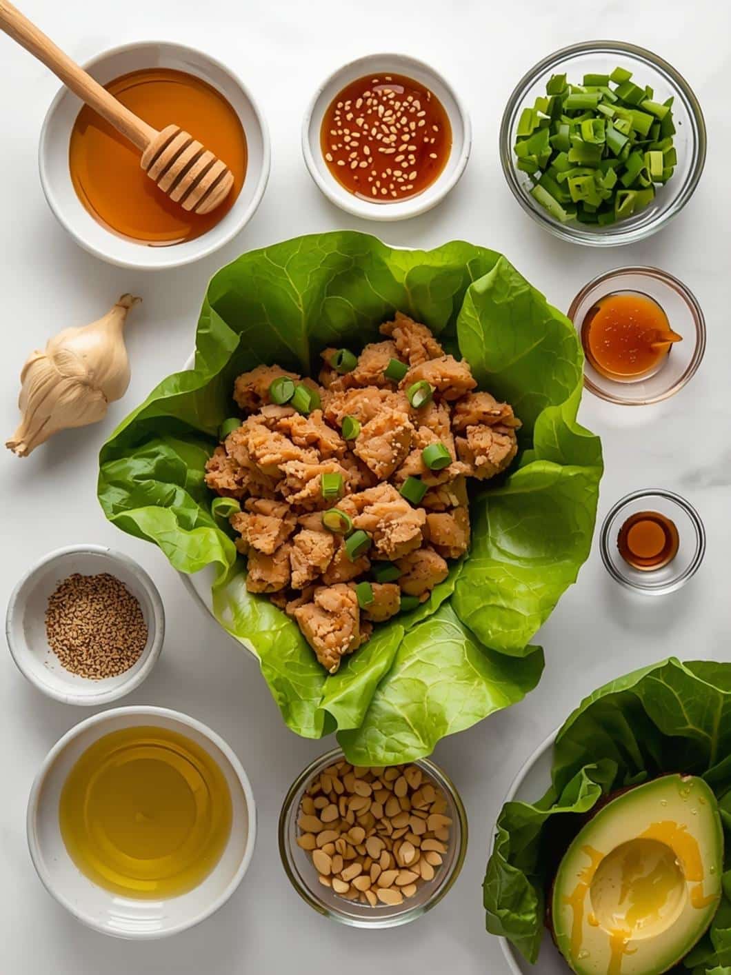 Honey Garlic Chicken Lettuce Cups - Healthy Dinner Recipe