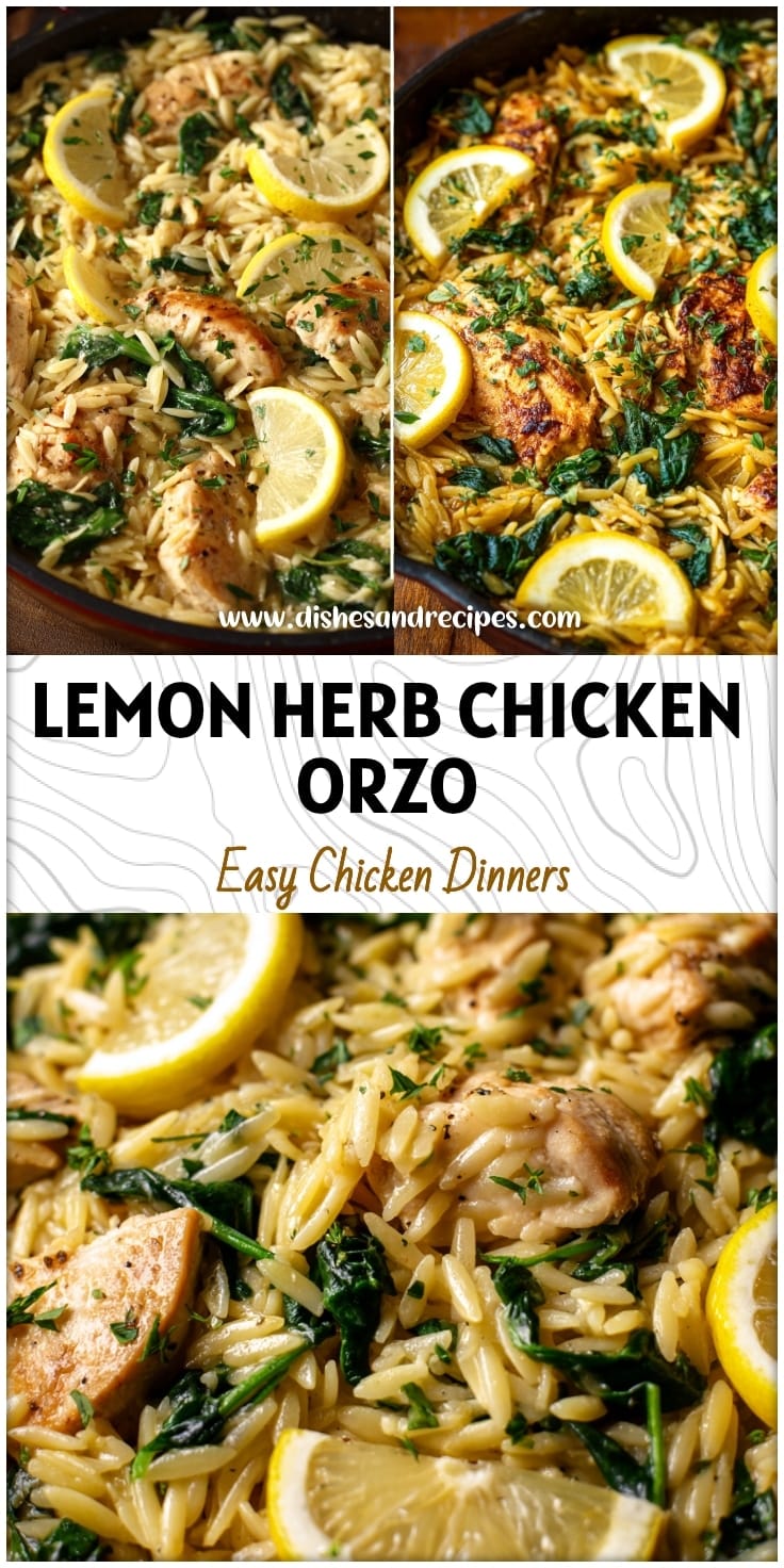 Lemon Herb Chicken Orzo Skillet: Healthy One-Pot Dinner Idea