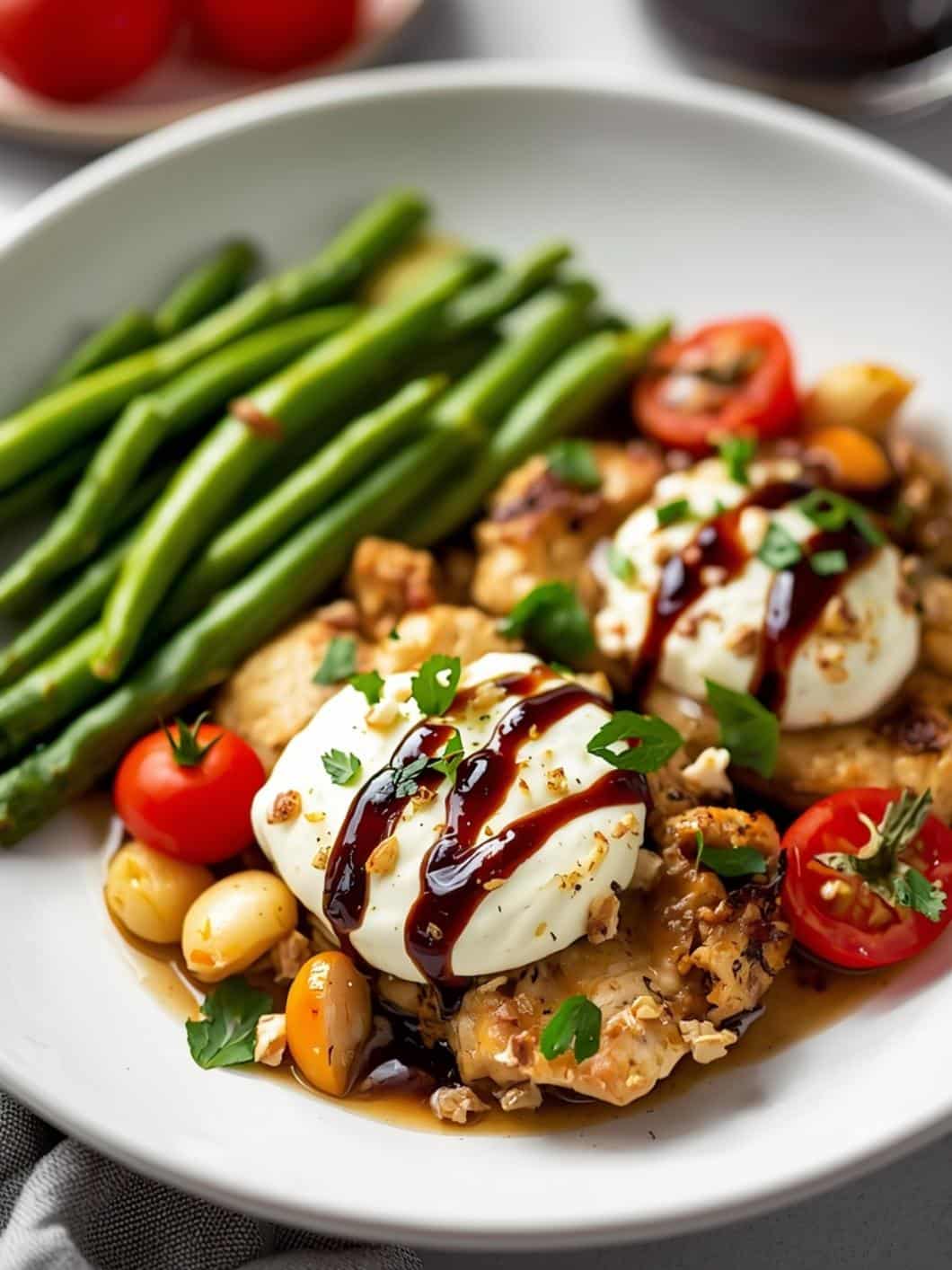 One-Pan Chicken Caprese Skillet with Balsamic Glaze