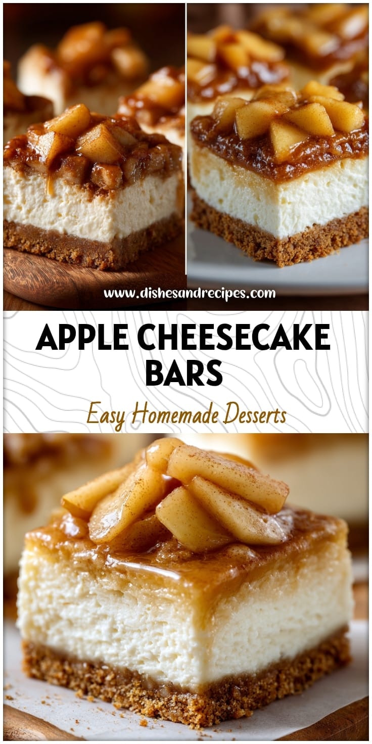 Cinnamon Apple Cheesecake Bars with Graham Cracker Crust