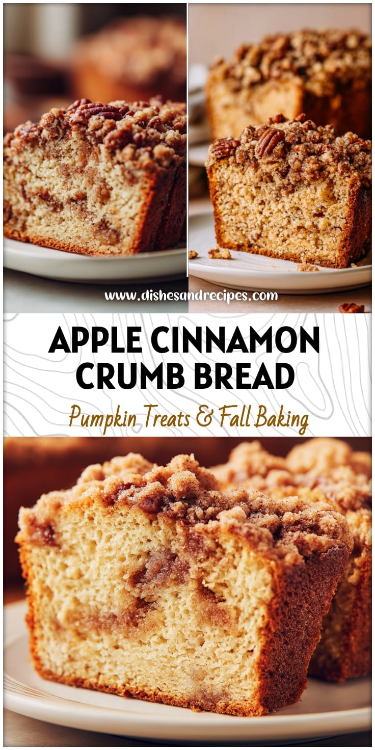 Apple Cinnamon Crumb Bread with Pecans - Easy Nutty Apple Bread Recipe