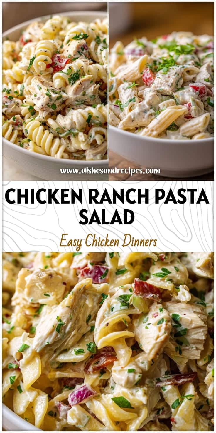 Easy Chicken Ranch Pasta Salad Recipe - Perfect for Summer Dinners & Work Lunches