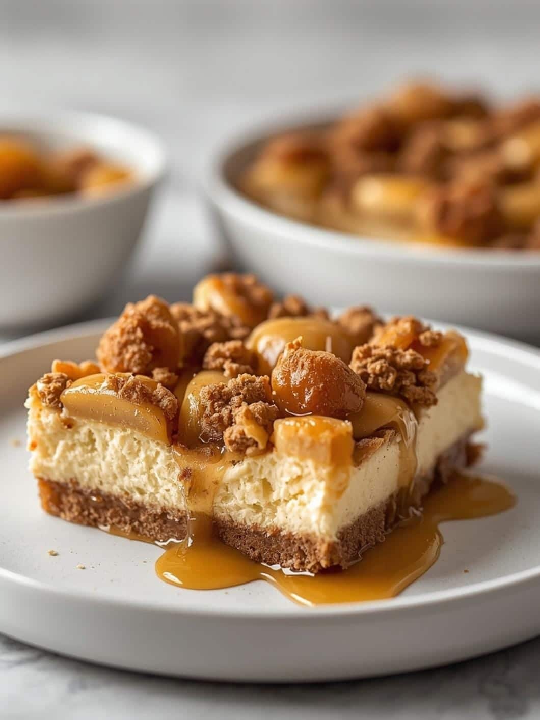 Cinnamon Apple Cheesecake Bars with Graham Cracker Crust