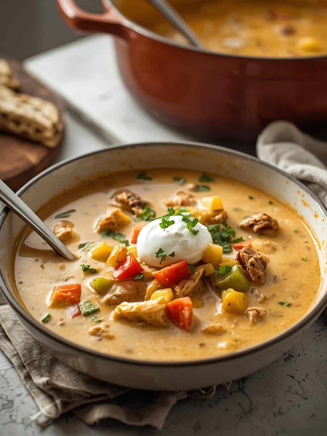 Creamy Chicken Tortilla Soup: Easy One-Pot Dutch Oven Recipe