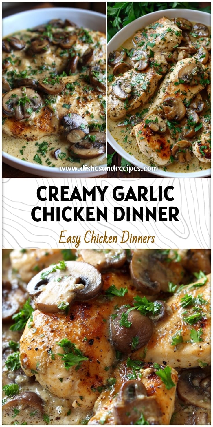 Creamy Garlic Chicken & Mushrooms: Easy Dinner Recipe