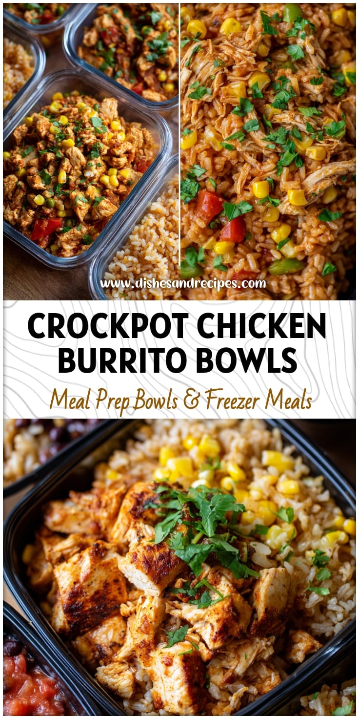 Easy Crockpot Chicken Burrito Bowls for Healthy Meal Prep