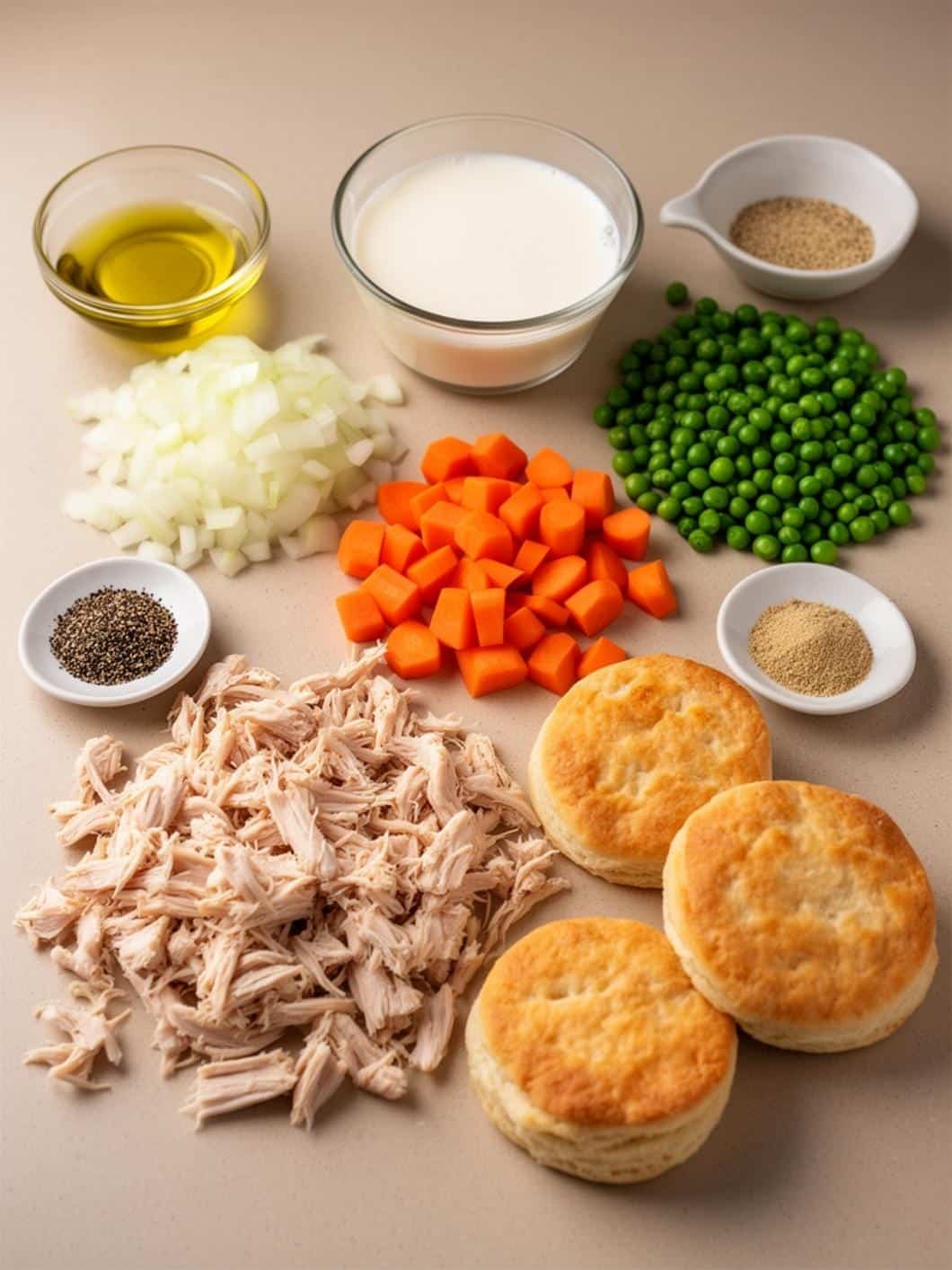 Easy Chicken Pot Pie Biscuit Casserole with Rotisserie Chicken