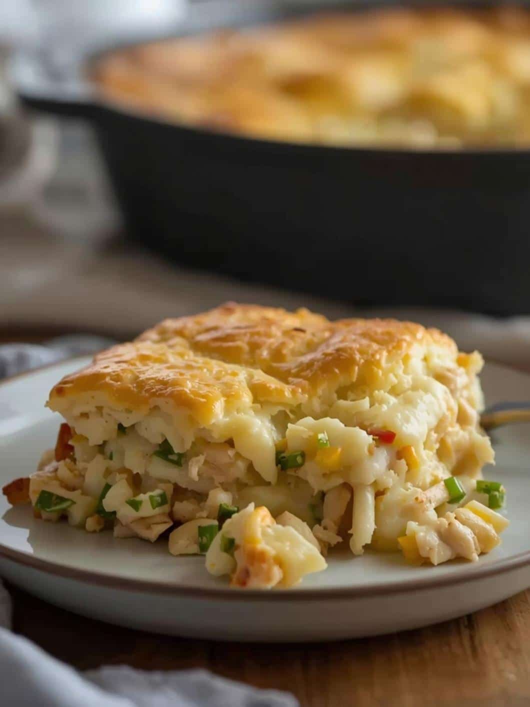 Easy Chicken Pot Pie Biscuit Casserole with Rotisserie Chicken