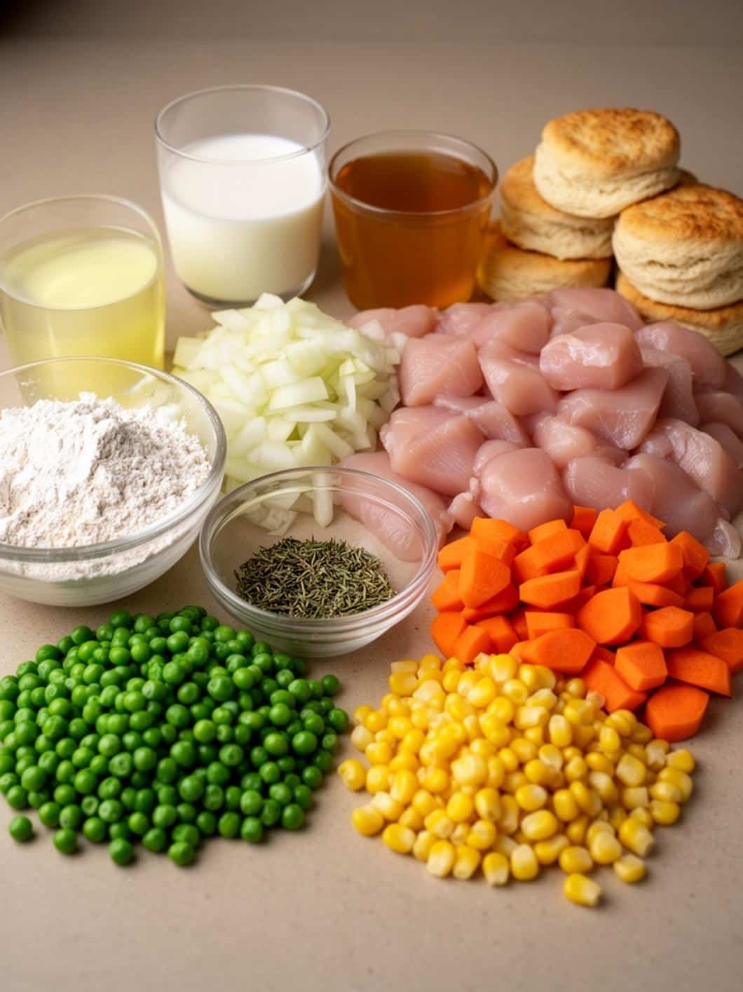 Easy Chicken Pot Pie Biscuit Skillet Recipe