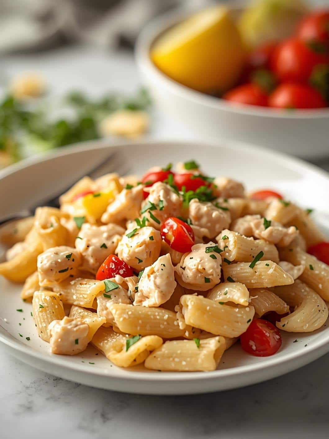 Easy Chicken Ranch Pasta Salad Recipe - Perfect for Summer Dinners & Work Lunches