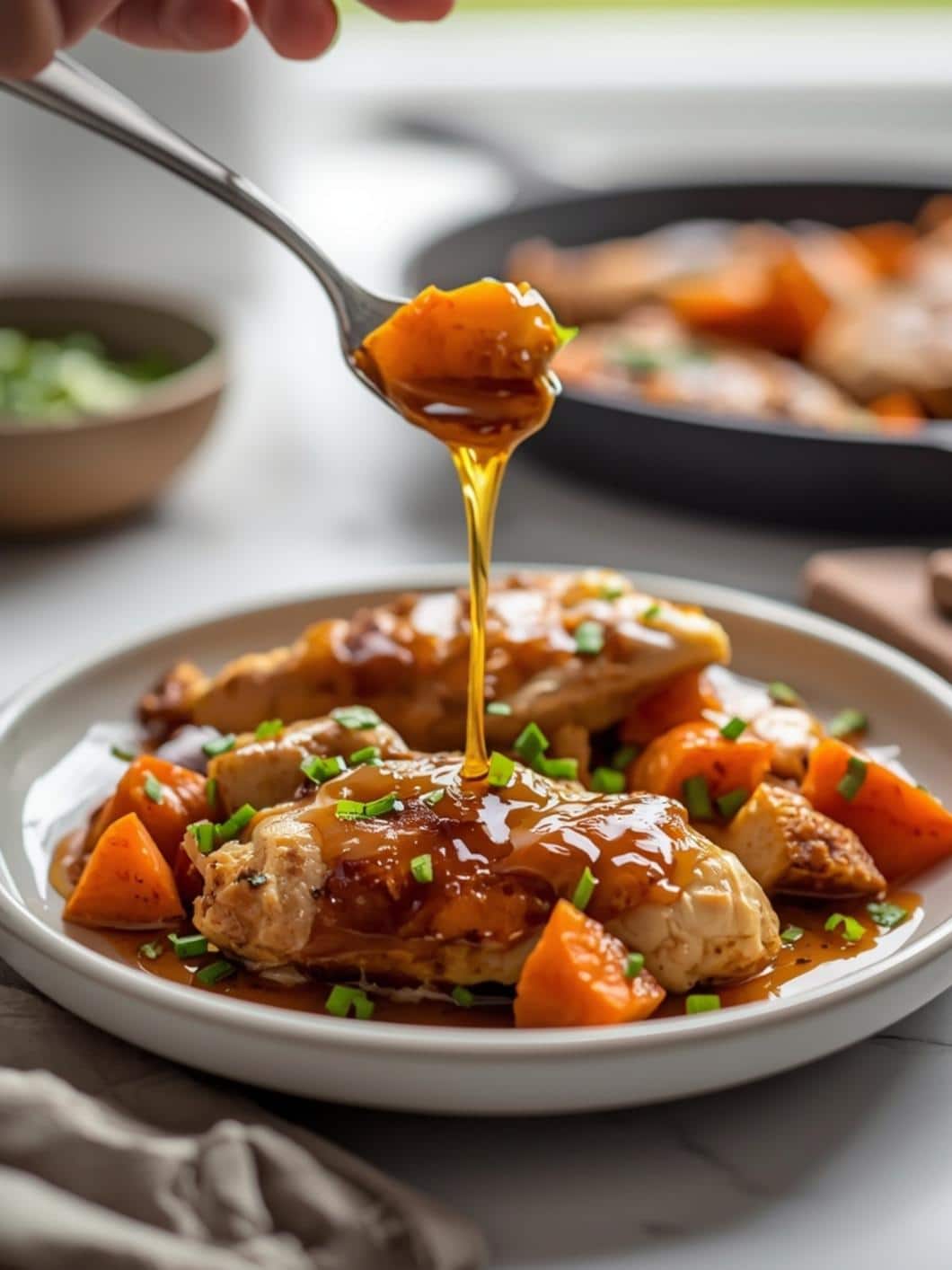 Easy Honey Garlic Chicken & Sweet Potato One-Pan Bake