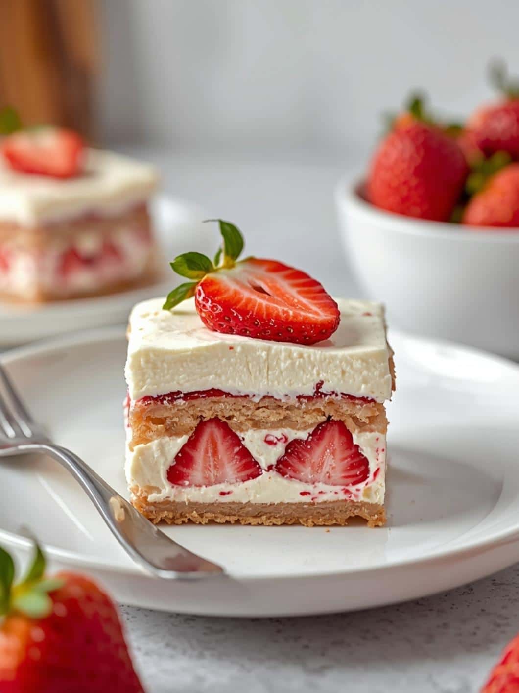 Easy No-Bake Strawberry Icebox Cake with Cream Cheese