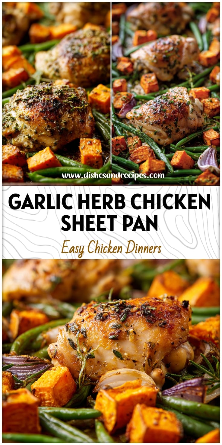 Garlic Herb Chicken & Sweet Potato Sheet Pan Dinner