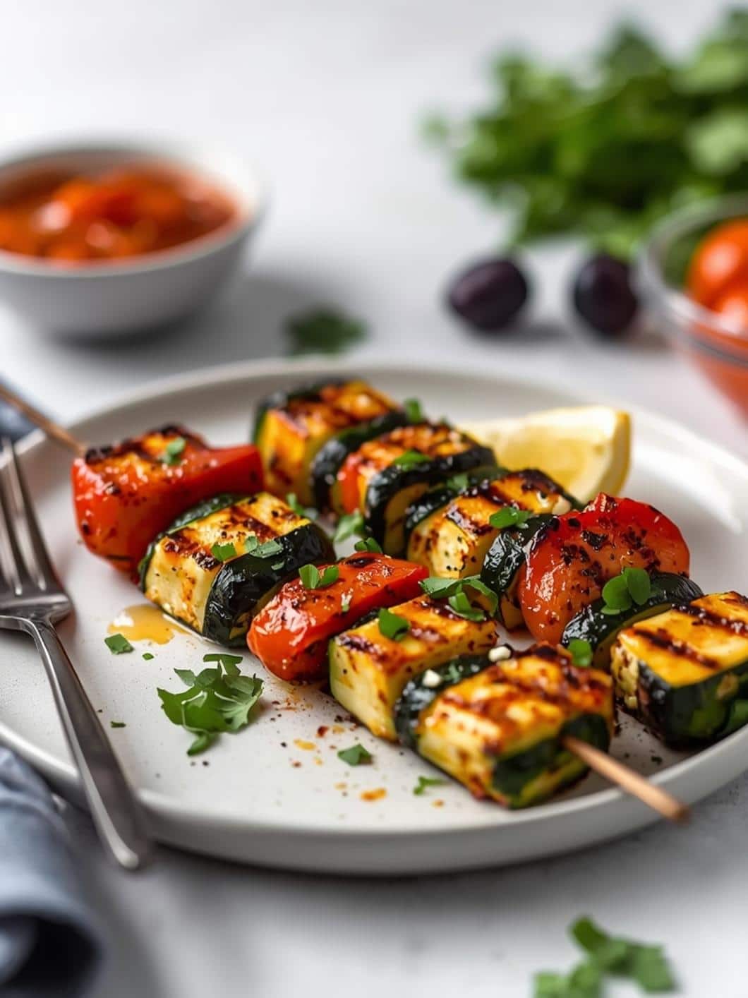 Grilled Zucchini & Halloumi Skewers: Easy BBQ Veggie Side Dish