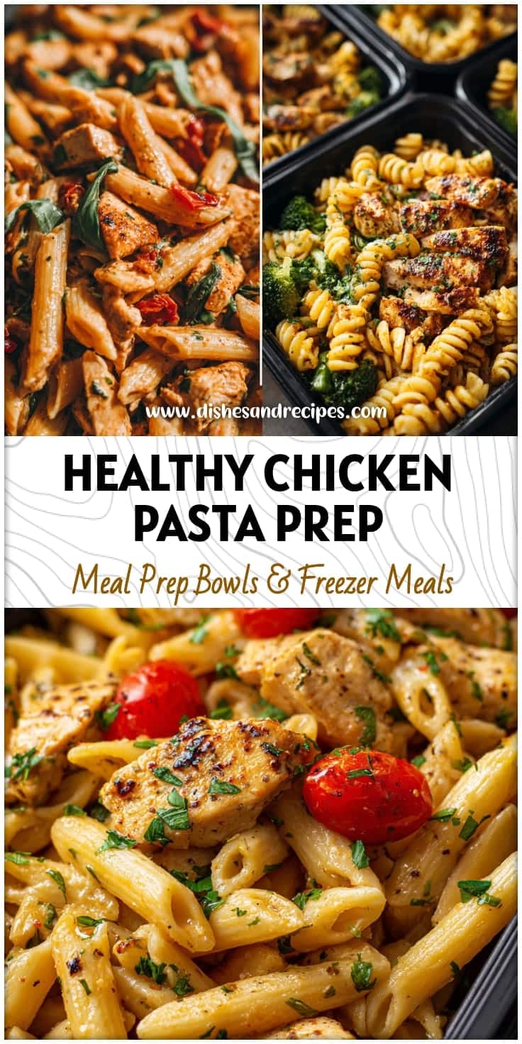 Healthy Garlic Chicken Pasta Meal Prep for High Protein Lunches