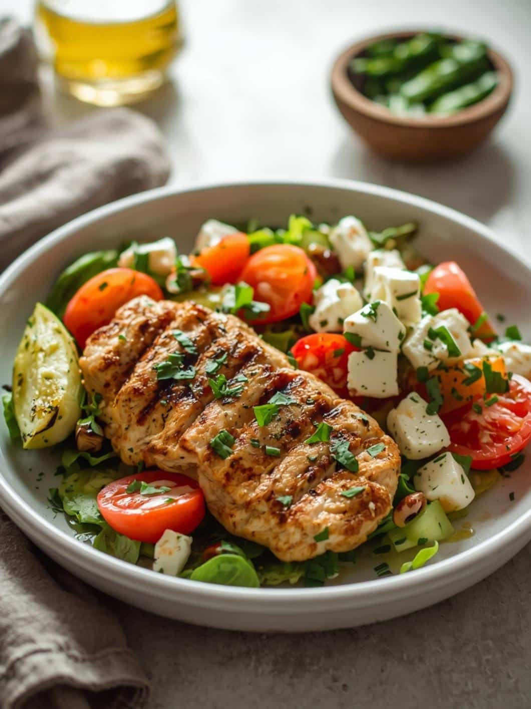 Healthy Grilled Chicken Greek Salad Recipe