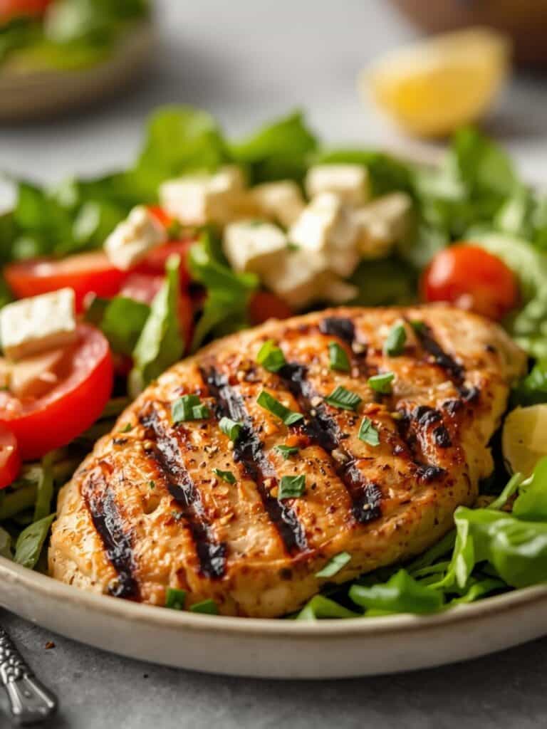 Healthy Grilled Chicken Greek Salad Recipe