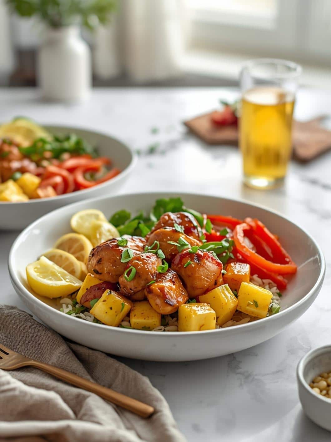 Healthy Pineapple Teriyaki Chicken Bowls - Easy Asian Recipe