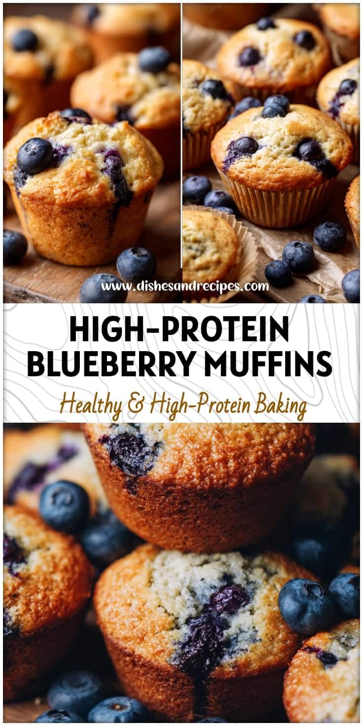 High-Protein Blueberry Yogurt Muffins with Almond Flour