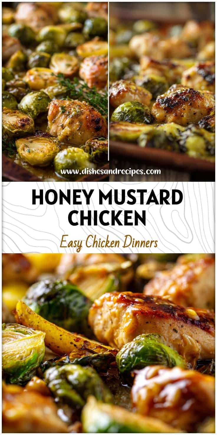 Honey Mustard Chicken & Brussels Sprouts Sheet Pan Dinner