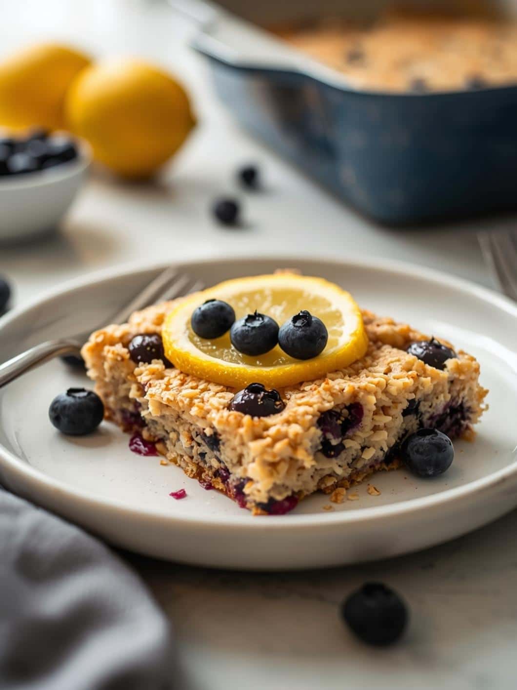 Lemon Blueberry Oatmeal Bake: Easy & Delicious Baked Oats Recipe