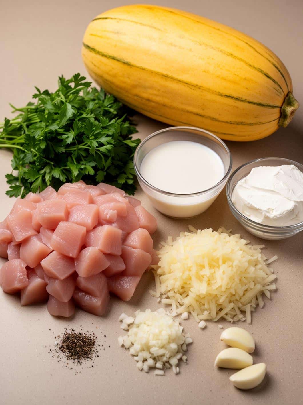 Light Chicken Alfredo Spaghetti Squash Recipe