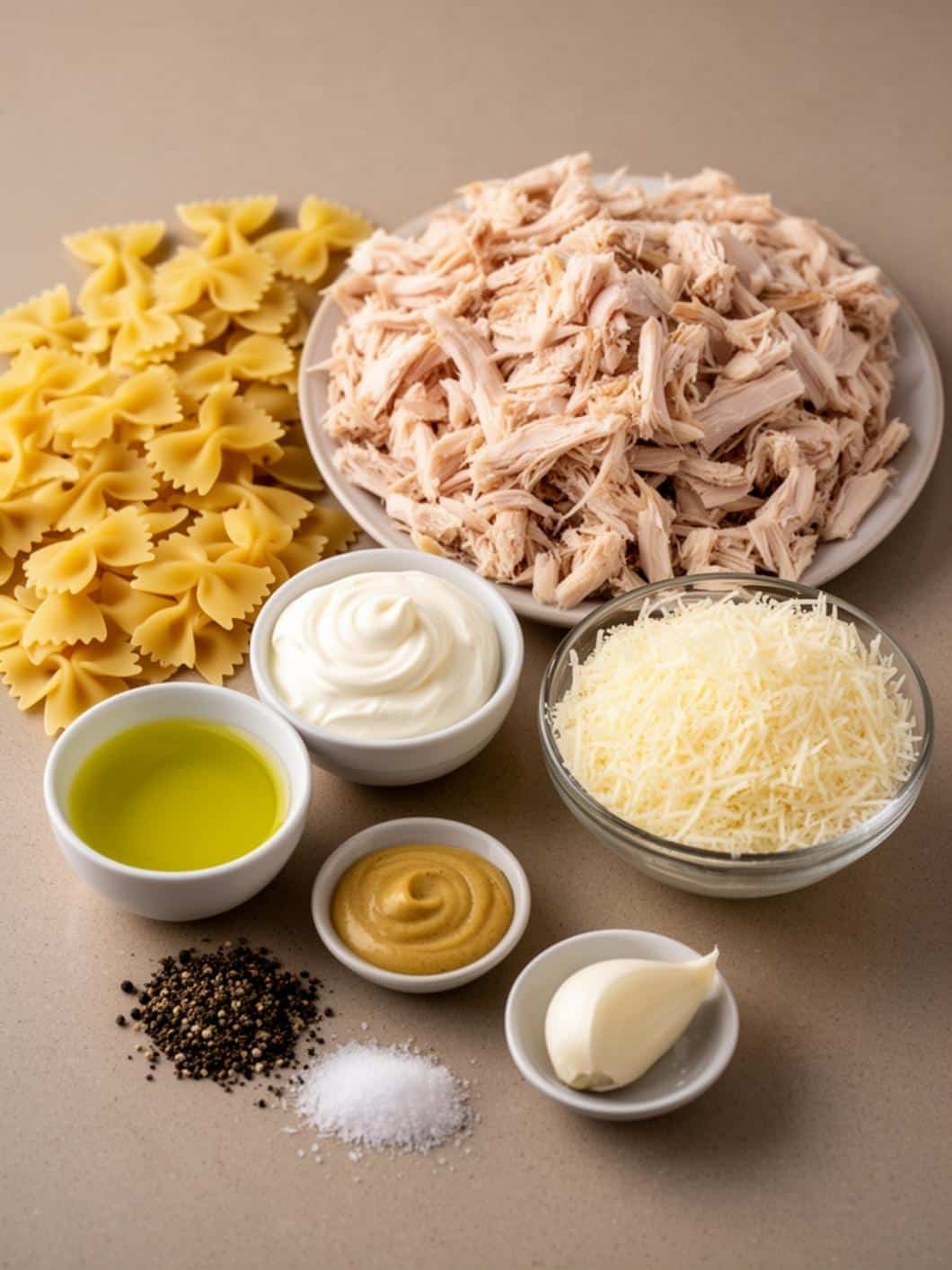 Light Chicken Caesar Pasta Salad with Homemade Dressing