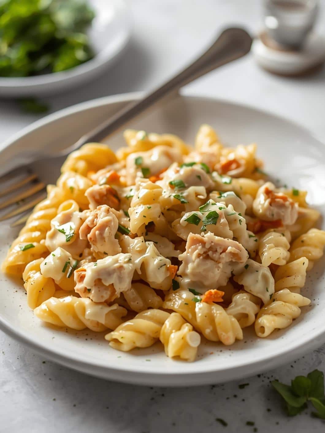 Light Chicken Caesar Pasta Salad with Homemade Dressing