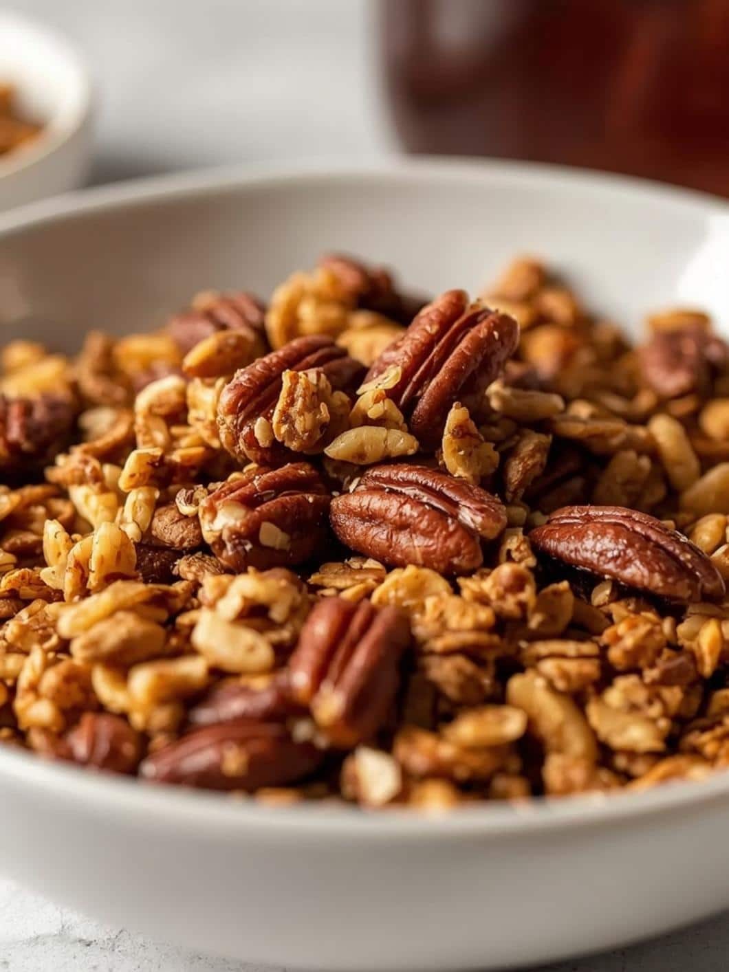 Maple Cinnamon Pecan Granola: Healthy Breakfast Cereal Recipe