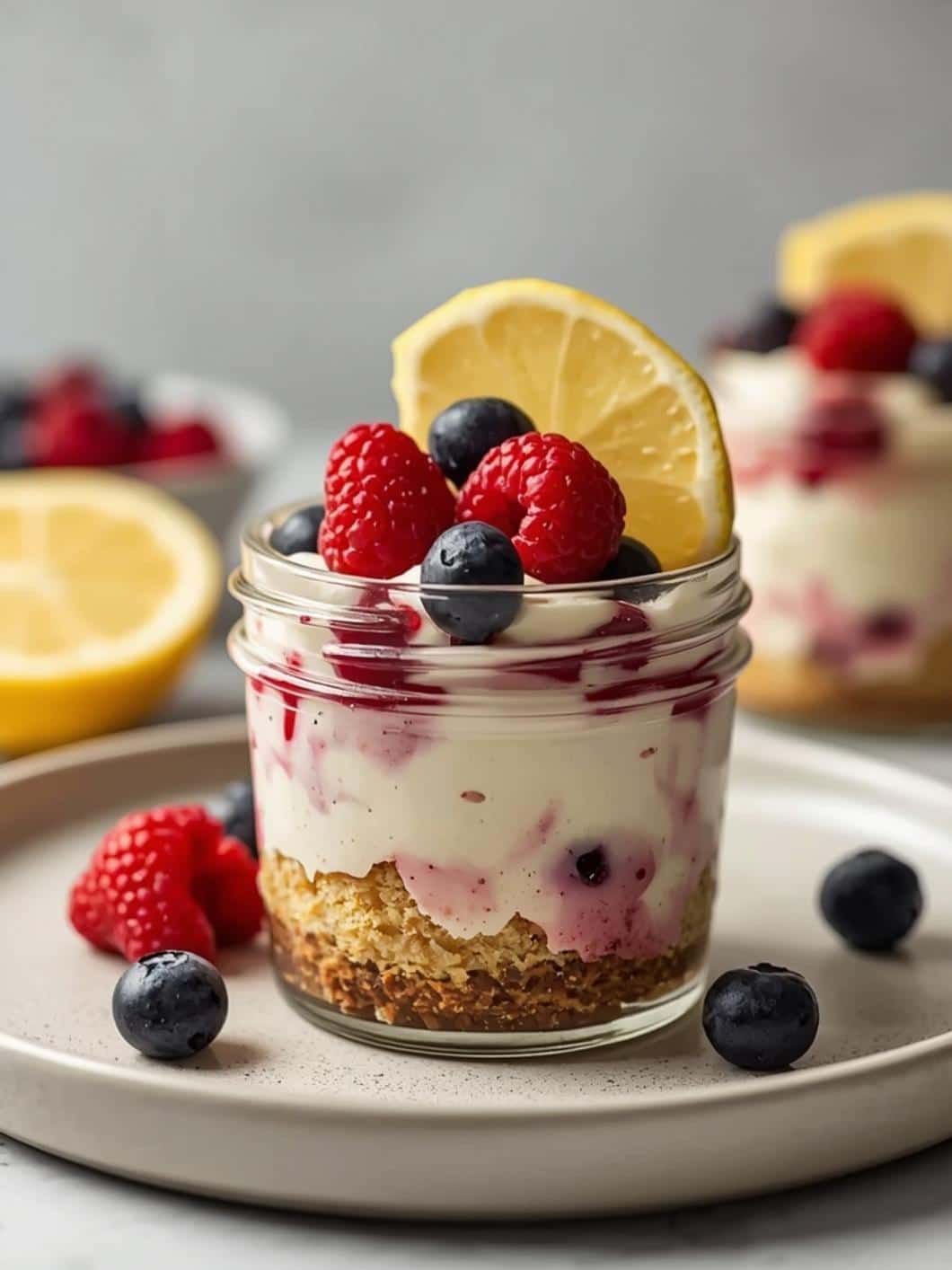 No-Bake Lemon Berry Cheesecake Jars: Easy Summer Dessert