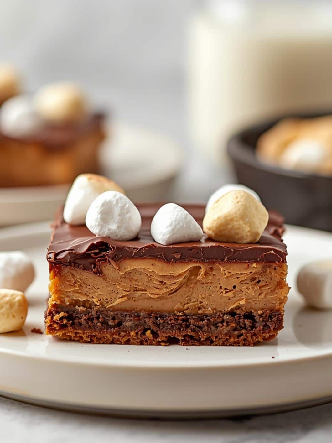 No-Bake Peanut Butter Chocolate Squares with Marshmallows