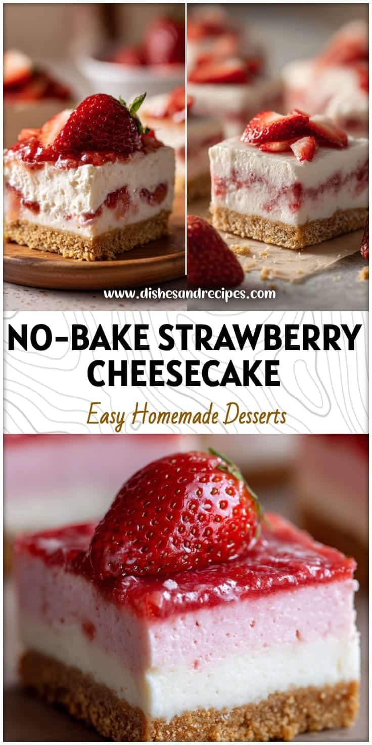 Easy No-Bake Strawberry Cheesecake Bars Recipe 14 Easy No-Bake Strawberry Cheesecake Bars Recipe