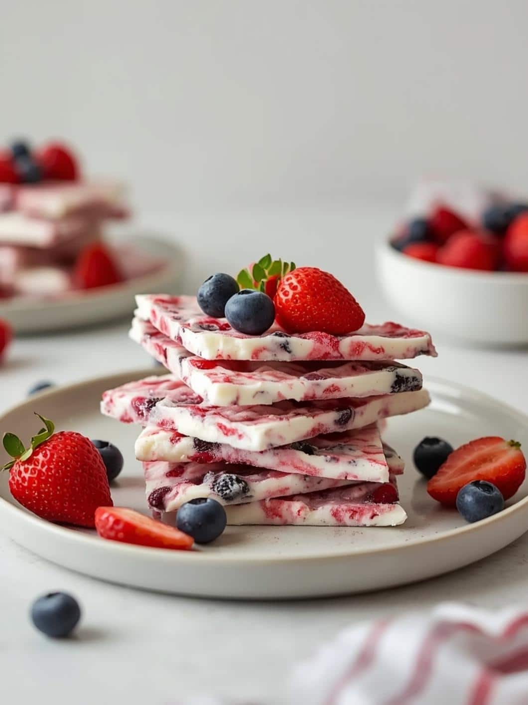 Patriotic Berry Yogurt Bark Recipe - Easy & Healthy Frozen Snack