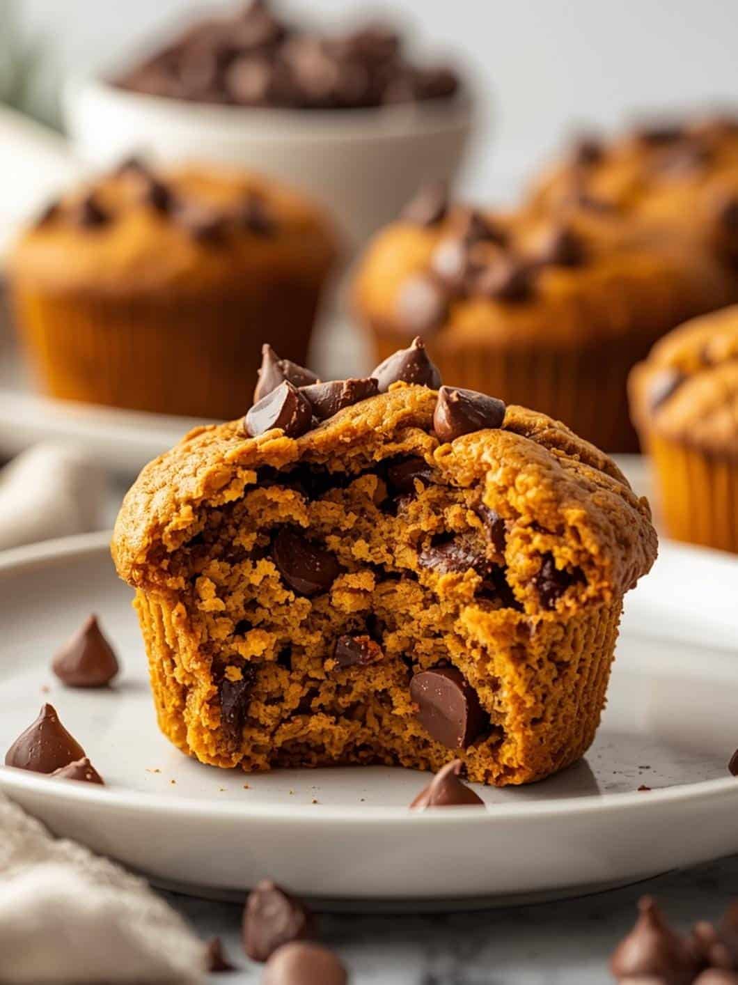 Pumpkin Chocolate Chip Protein Muffins
