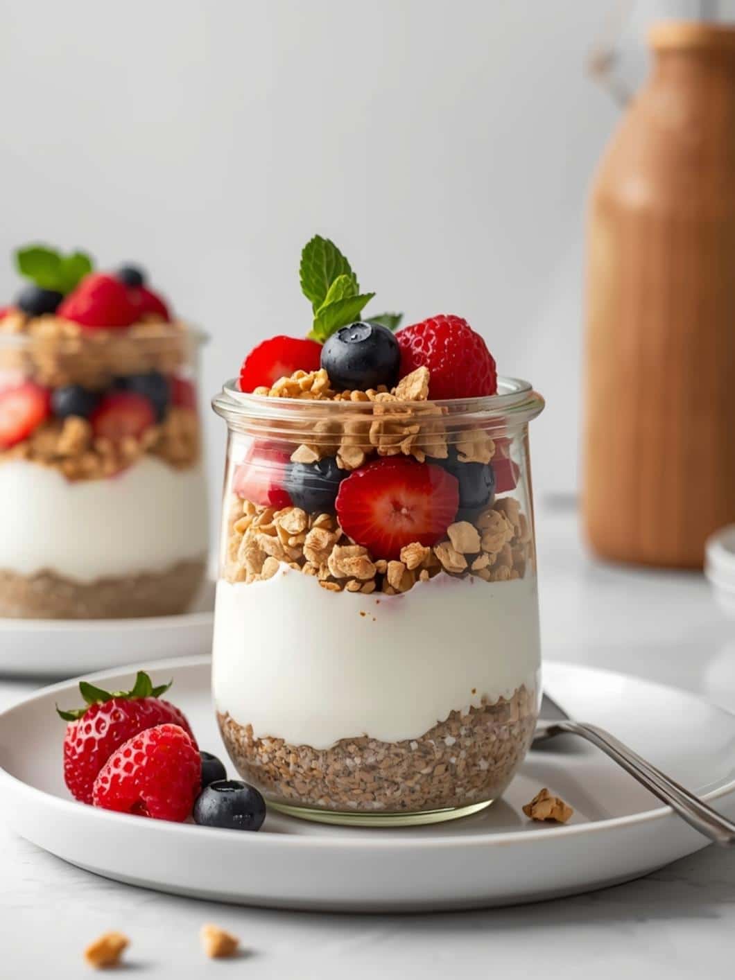 Spring Berry Yogurt Parfaits with Granola & Chia Seeds