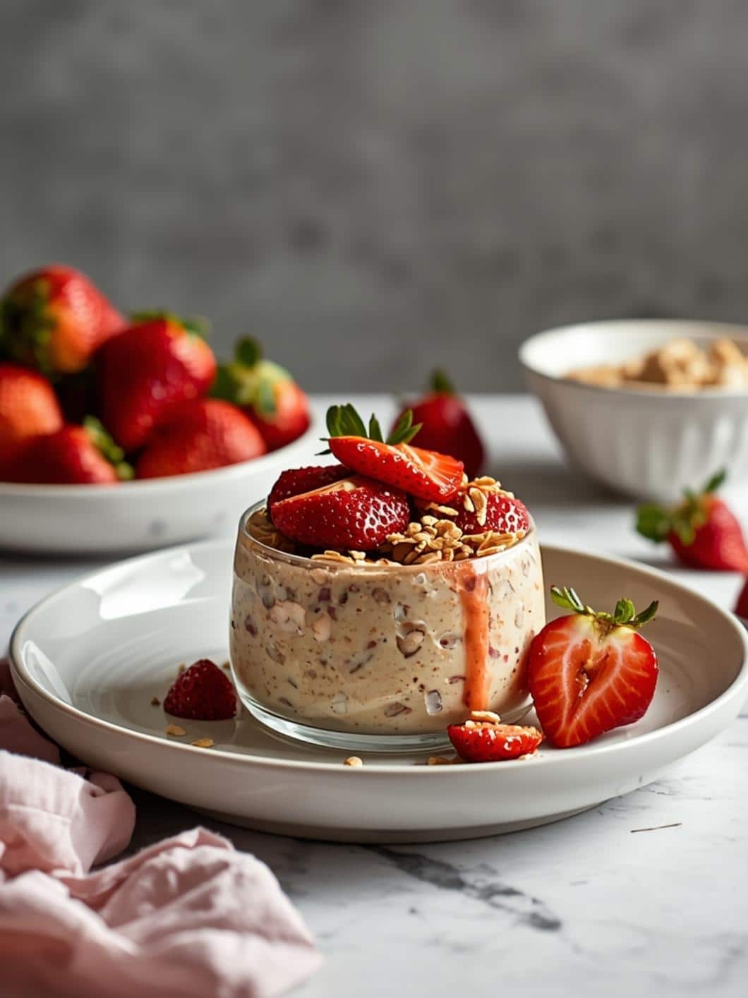 Strawberry Vanilla Protein Overnight Oats: Easy & Healthy Sweet Snack