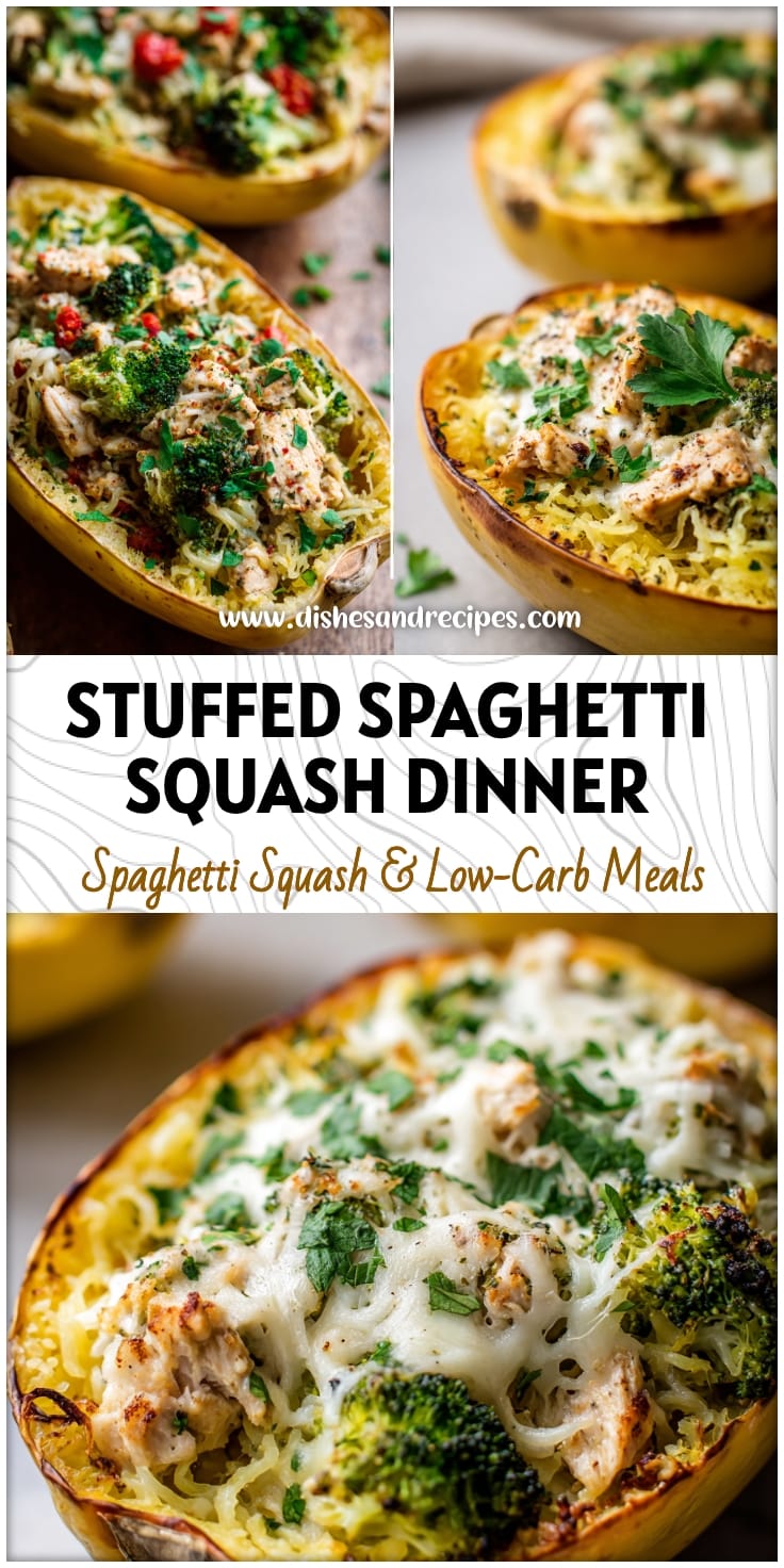 Chicken & Broccoli Stuffed Spaghetti Squash - Whole30 & Dairy-Free Dinner