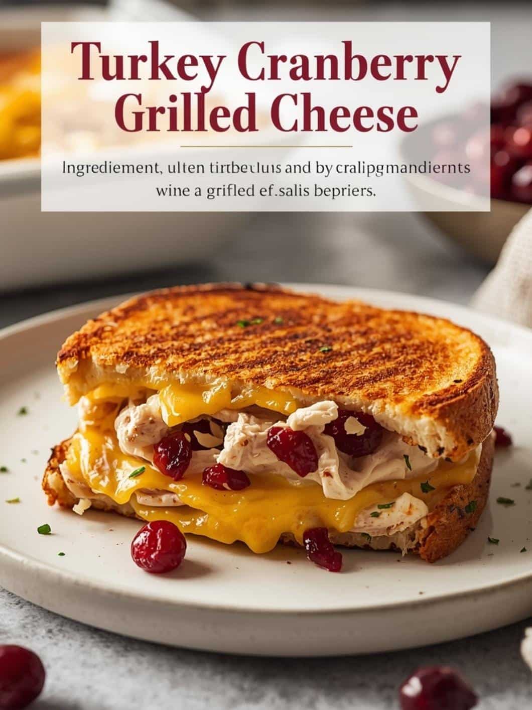 Turkey Cranberry Grilled Cheese Sandwich