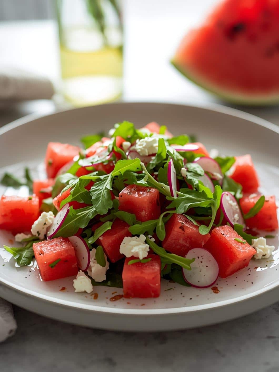 Watermelon Arugula Salad with Feta & Radish 15 Watermelon Arugula Salad with Feta & Radish