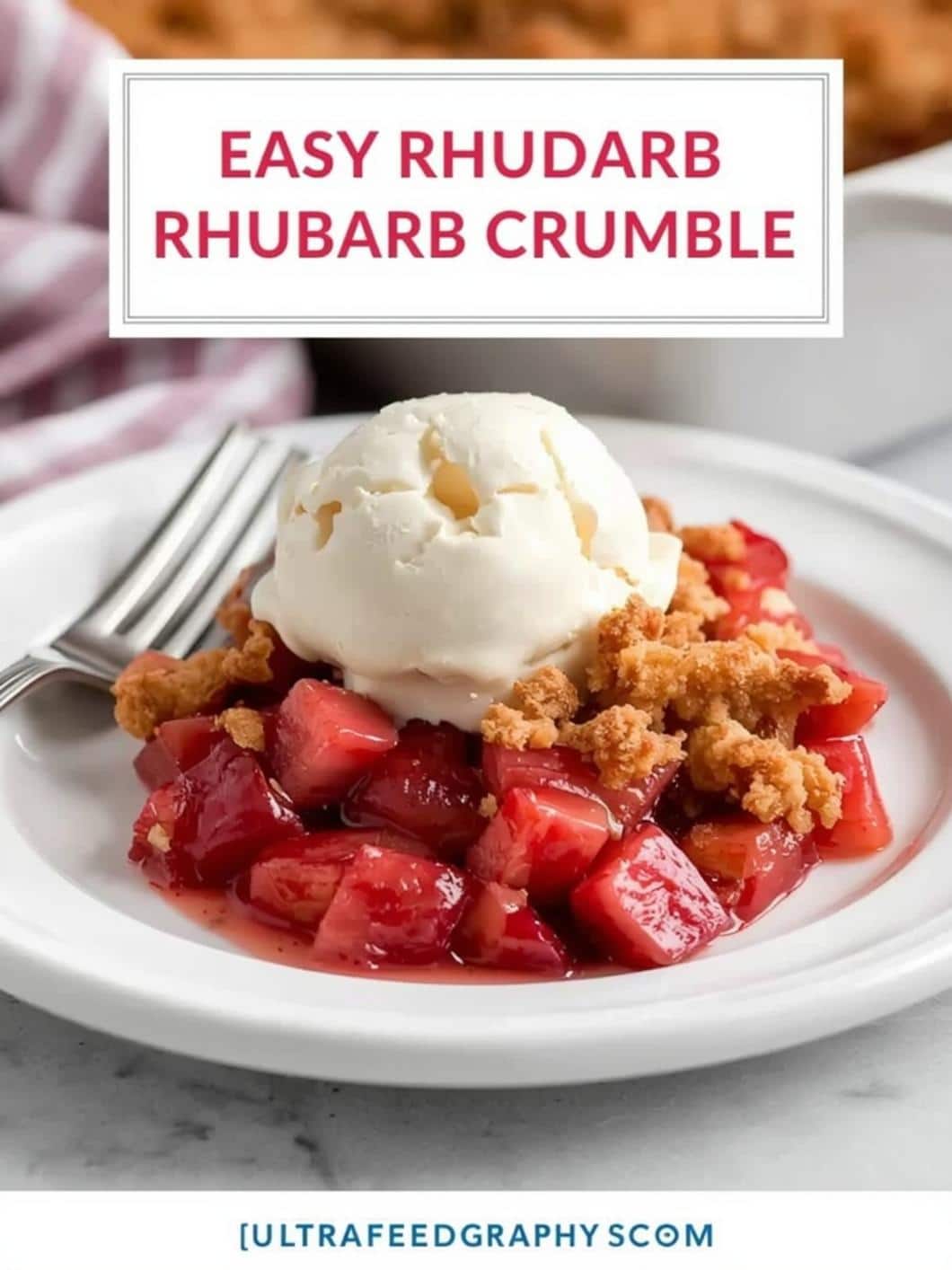 Easy Rhubarb Crumble for a 9x13 Pan