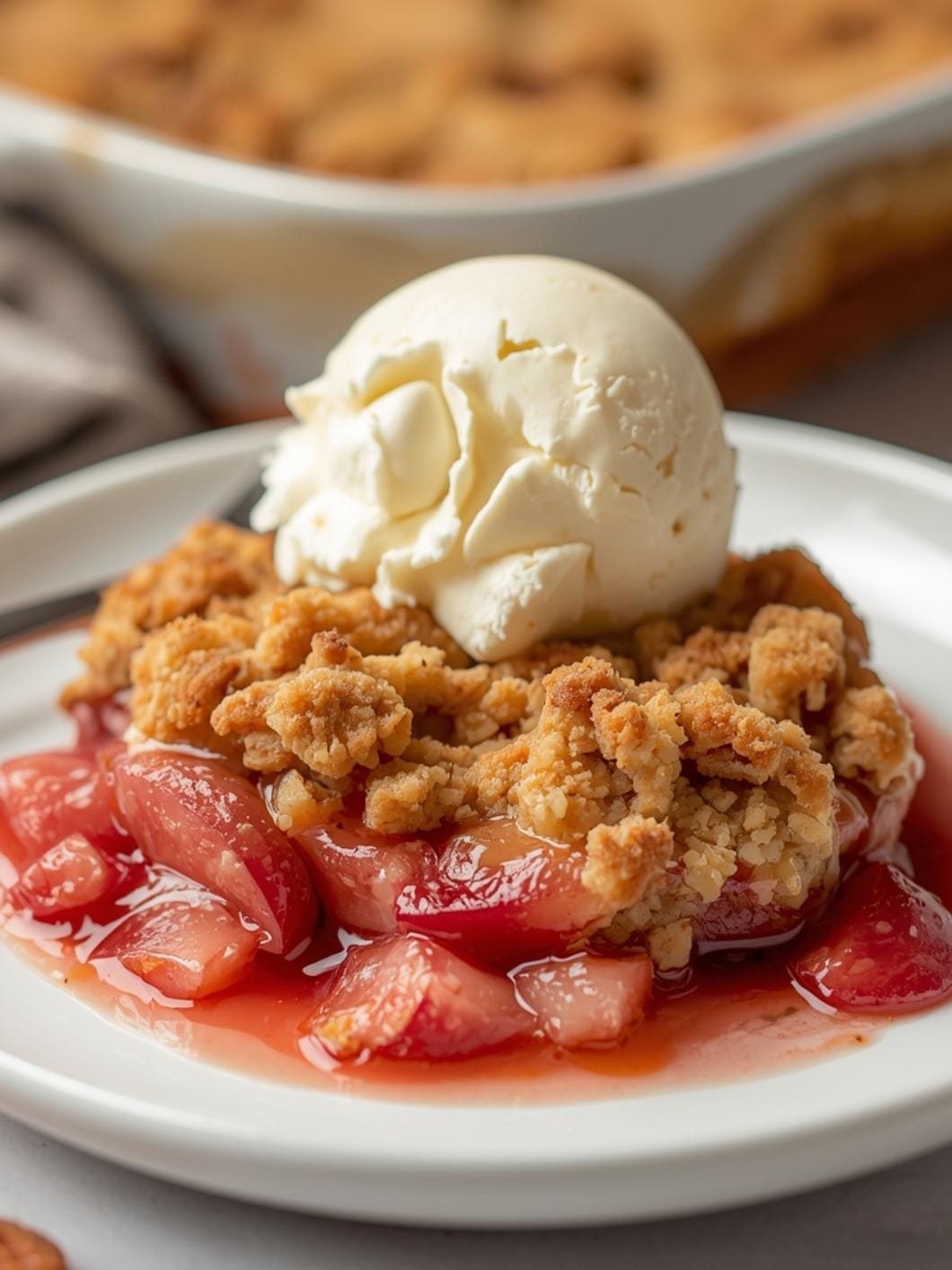 Easy Rhubarb Crumble for a 9x13 Pan