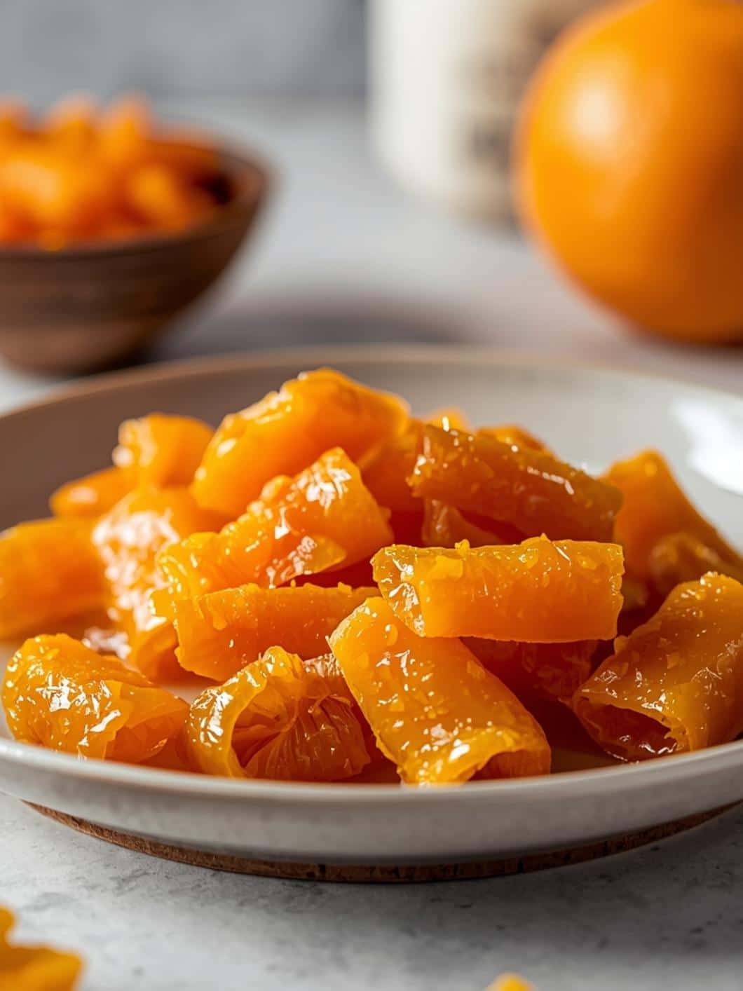 Low-Sugar Candied Orange Peel with Natural Sweeteners