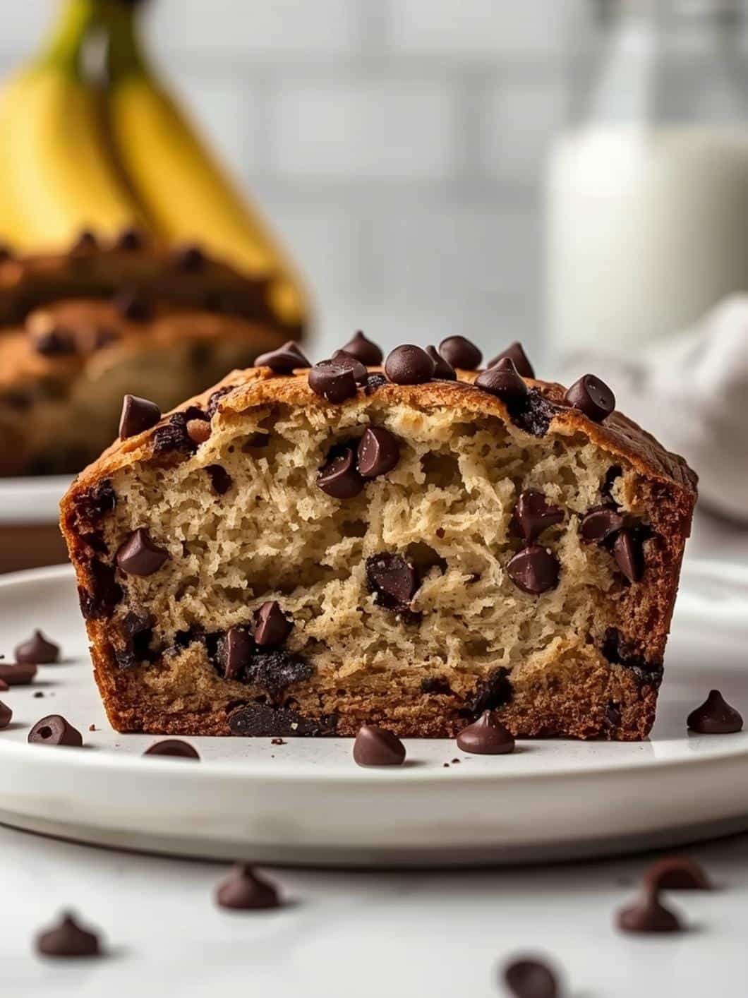 Moist Chocolate Chip Banana Bread (Bakery Style)